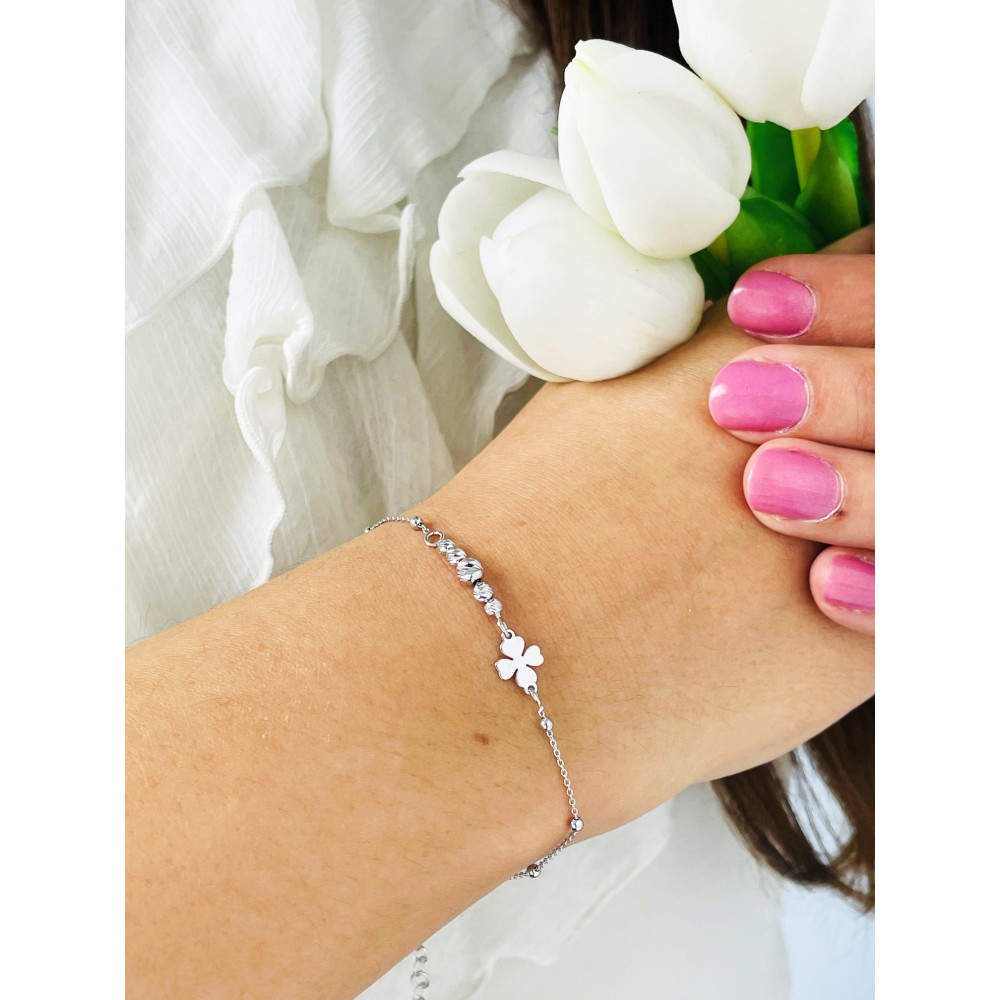 Kleeblatt Armband 925 Silber Damen Kinder