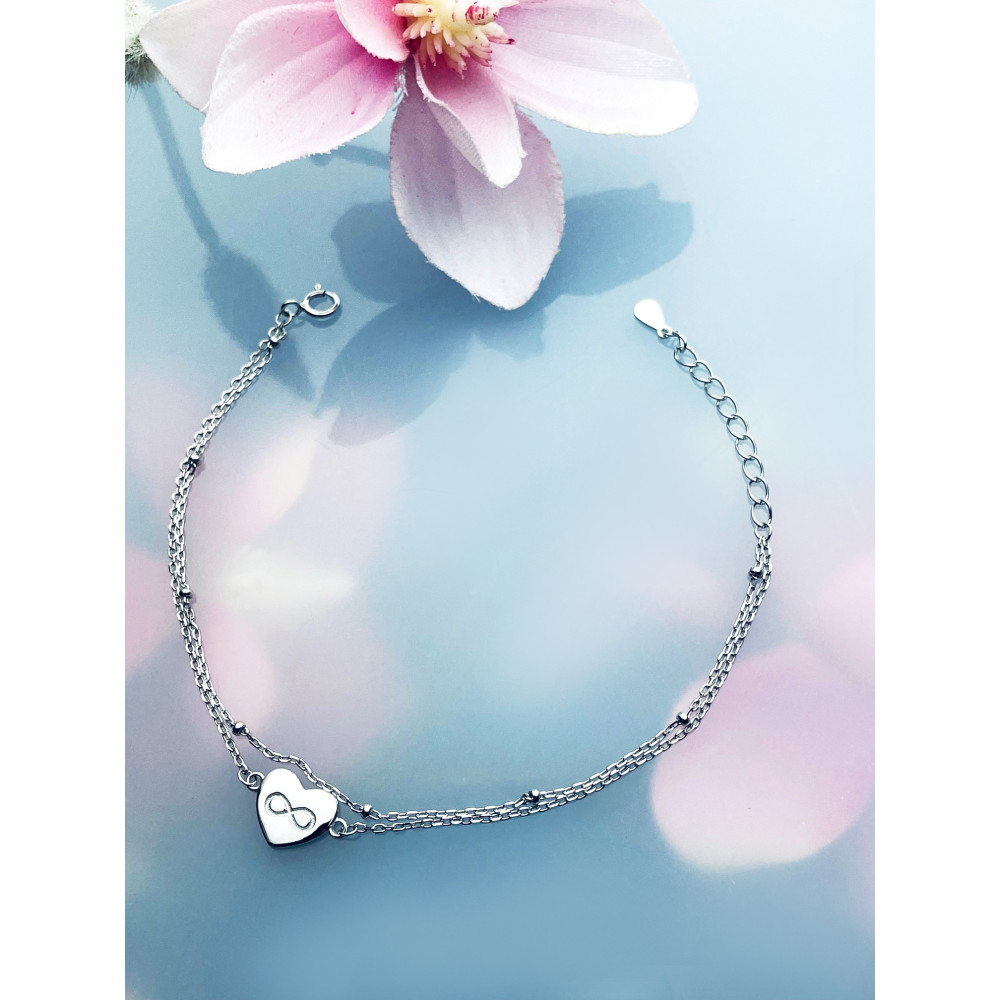 Herz Infinity Armband 925 Silber Damen Kinder