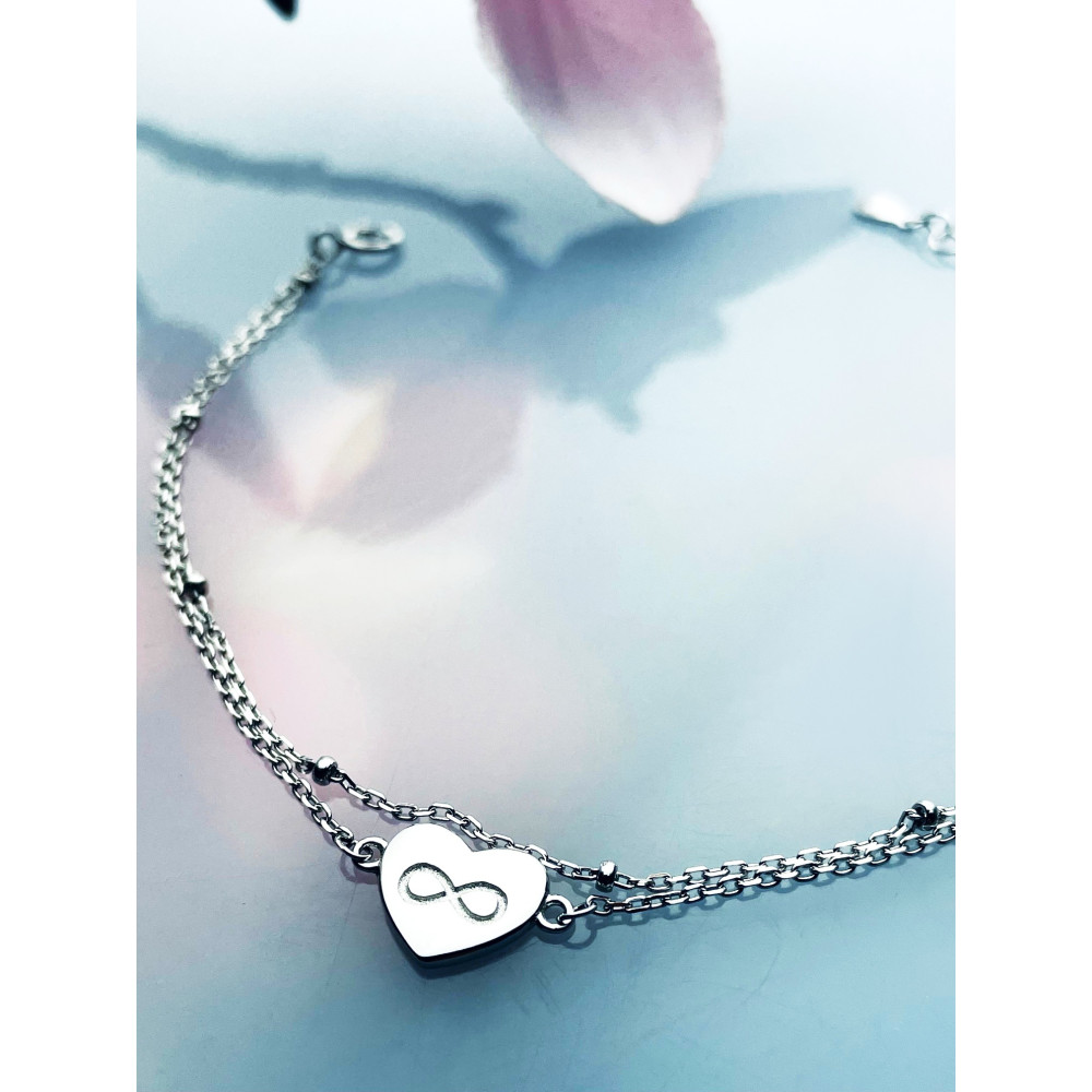 Herz Infinity Armband 925 Silber Damen Kinder