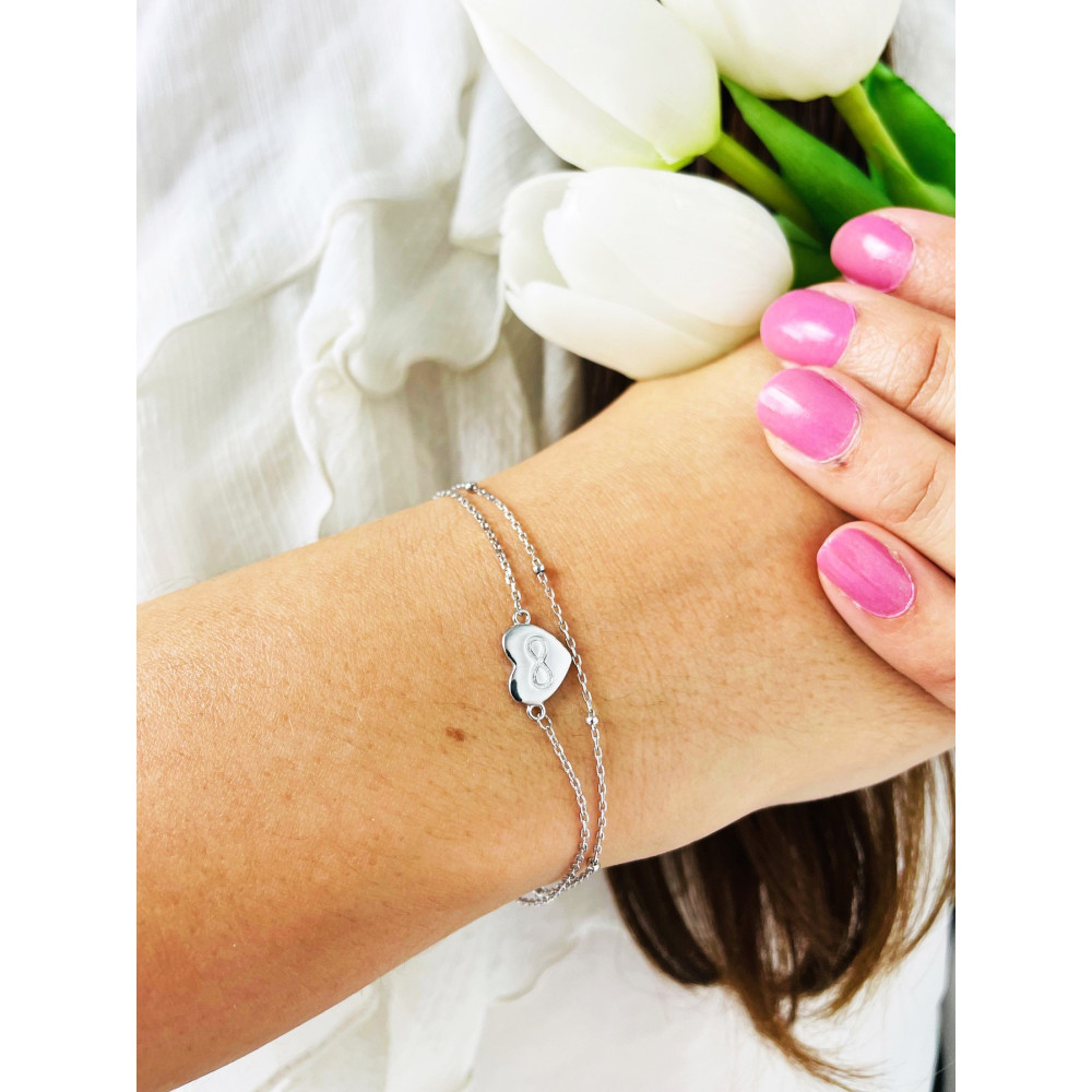 Herz Infinity Armband 925 Silber Damen Kinder