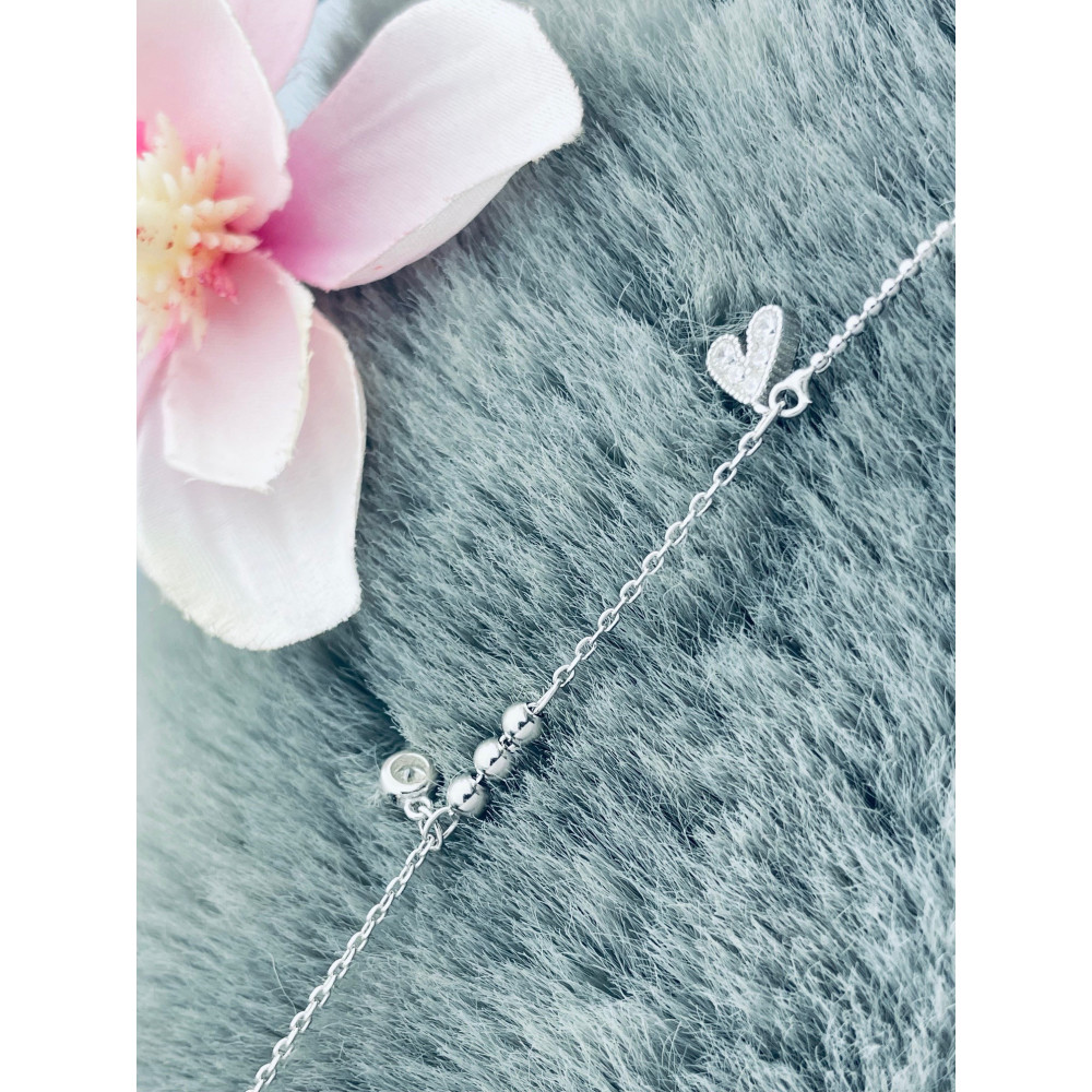 Herz Armband 925 Silber mit Zirkonia Damen Kinder