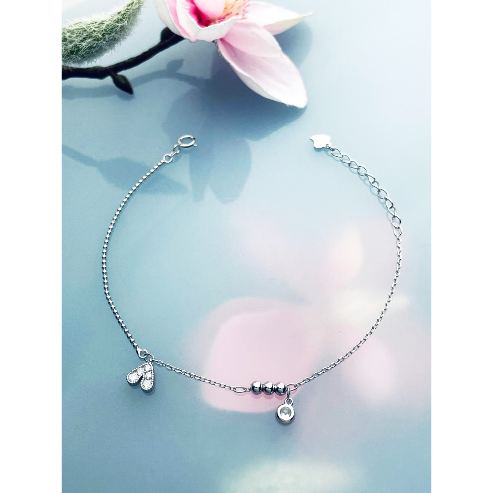 Herz Armband 925 Silber mit Zirkonia Damen Kinder