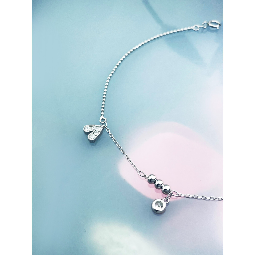 Herz Armband 925 Silber mit Zirkonia Damen Kinder