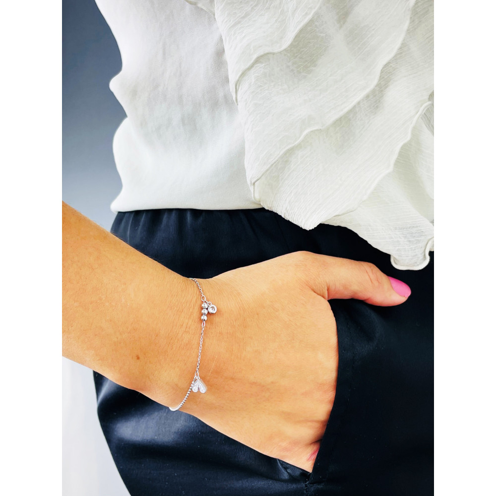 Herz Armband 925 Silber mit Zirkonia Damen Kinder