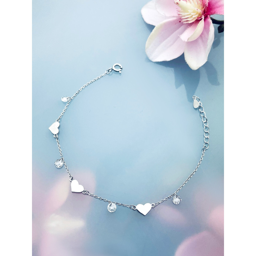 Herz Armband 925 Silber mit Zirkonia Damen Kinder