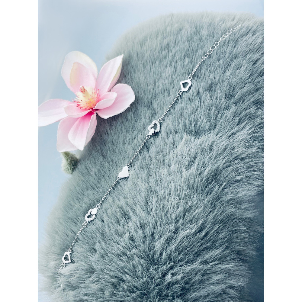 Herz Armband 925 Silber mit Zirkonia Damen Kinder