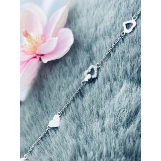 Herz Armband 925 Silber mit Zirkonia Damen Kinder