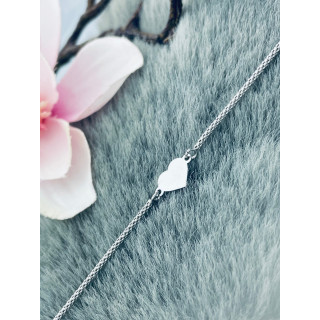 Srebrna bransoletka wężyk z serduszkiem