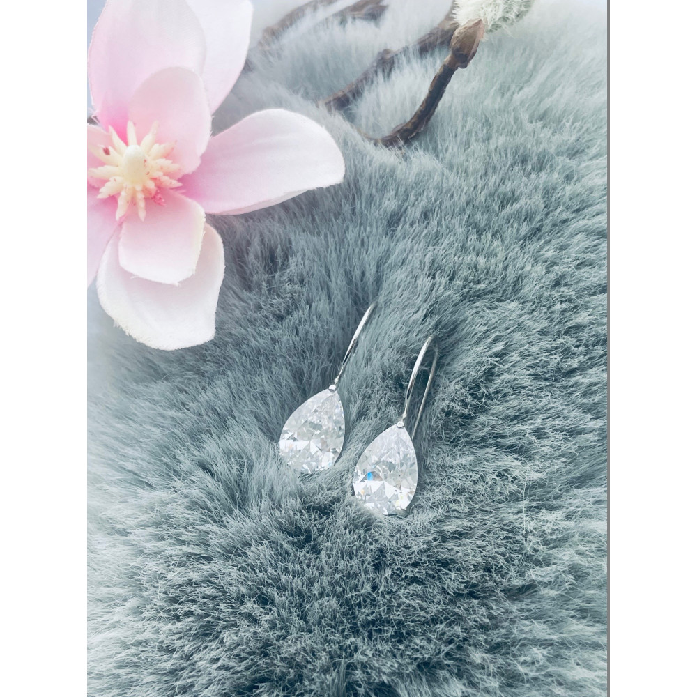 Tröpfchen 925 Silber Ohrringe mit Zirkonia
