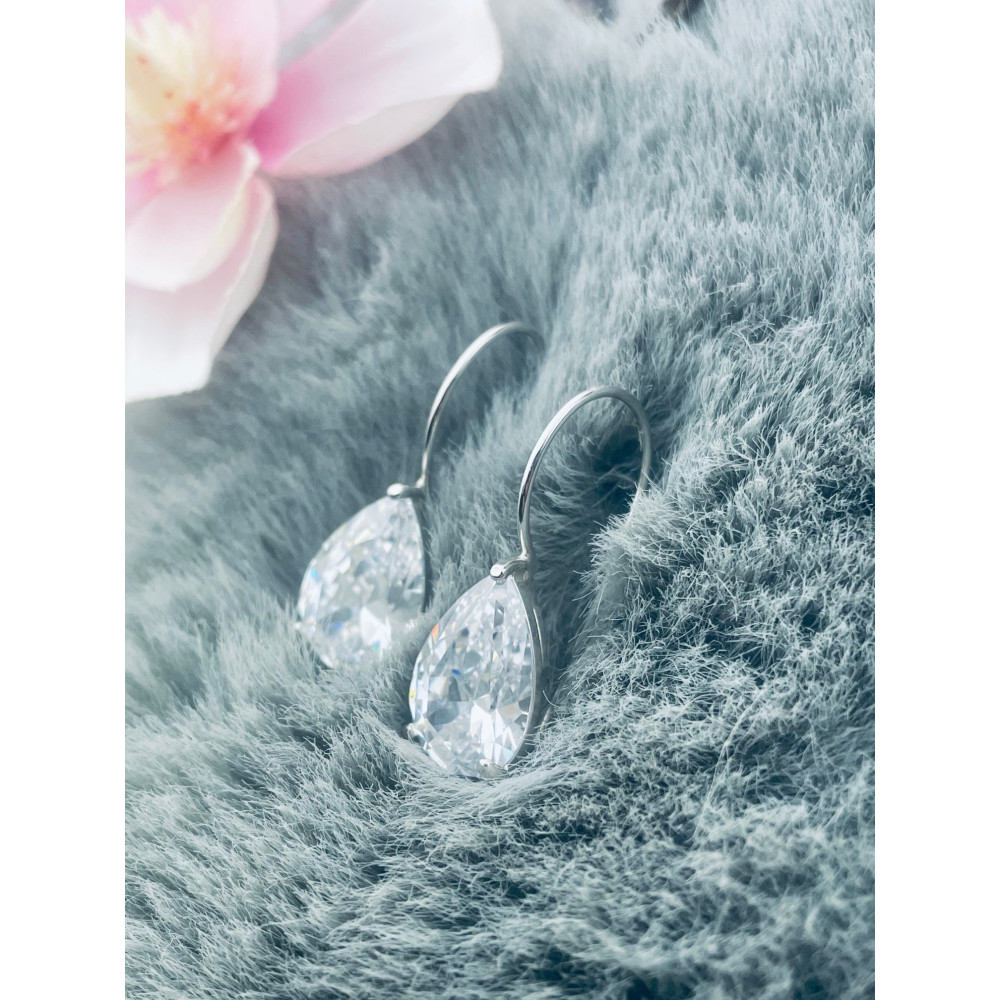 Tröpfchen 925 Silber Ohrringe mit Zirkonia