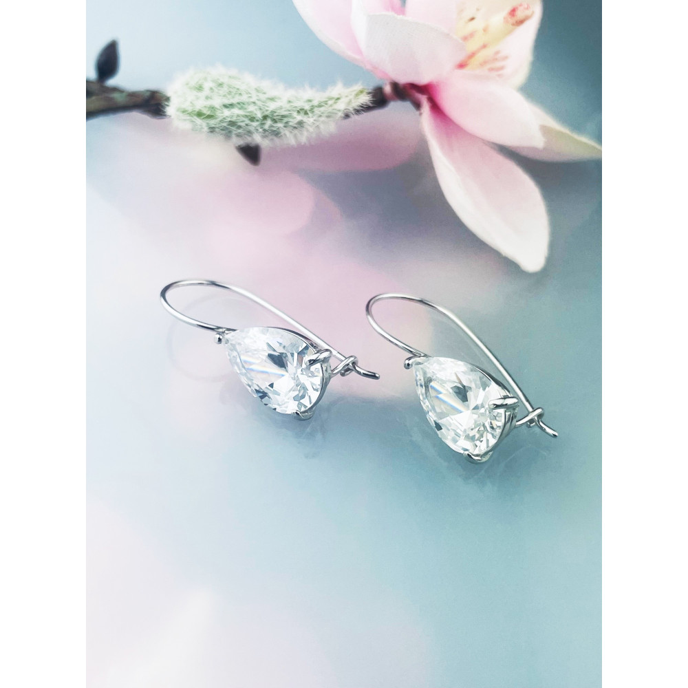 Tröpfchen 925 Silber Ohrringe mit Zirkonia