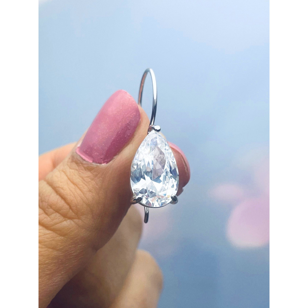 Tröpfchen 925 Silber Ohrringe mit Zirkonia