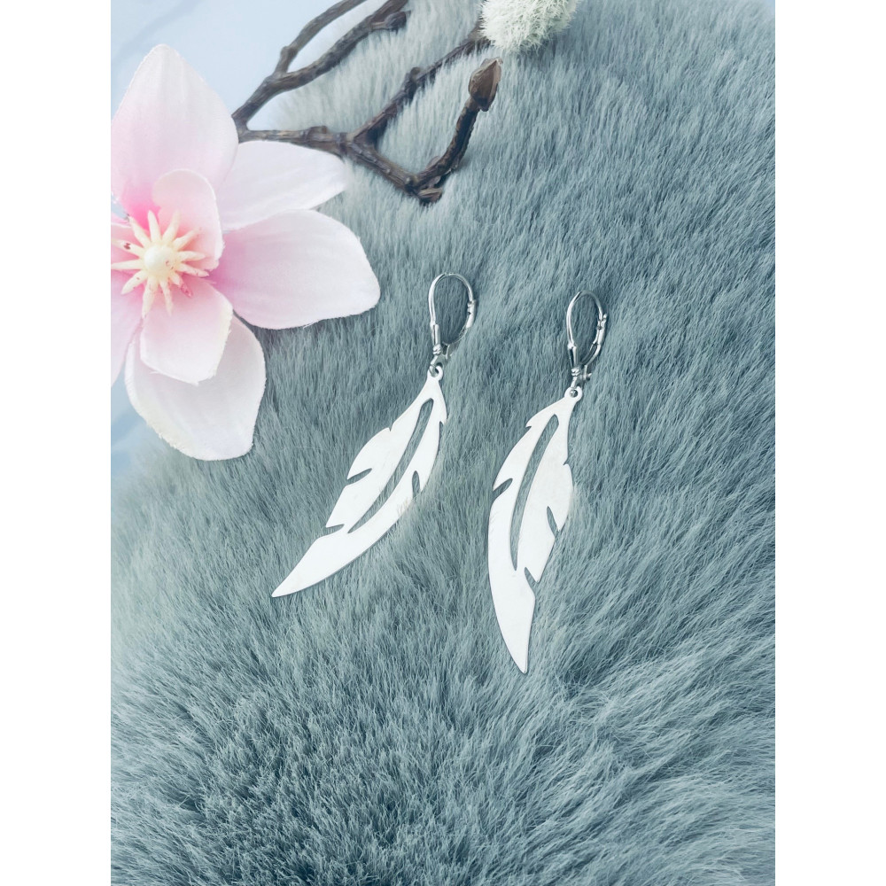 Flügel 925 Silber Ohrringe