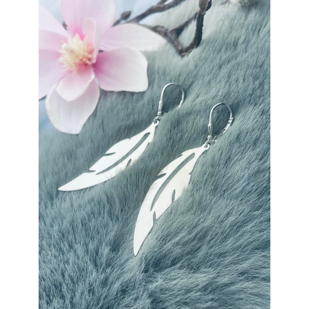 Flügel 925 Silber Ohrringe