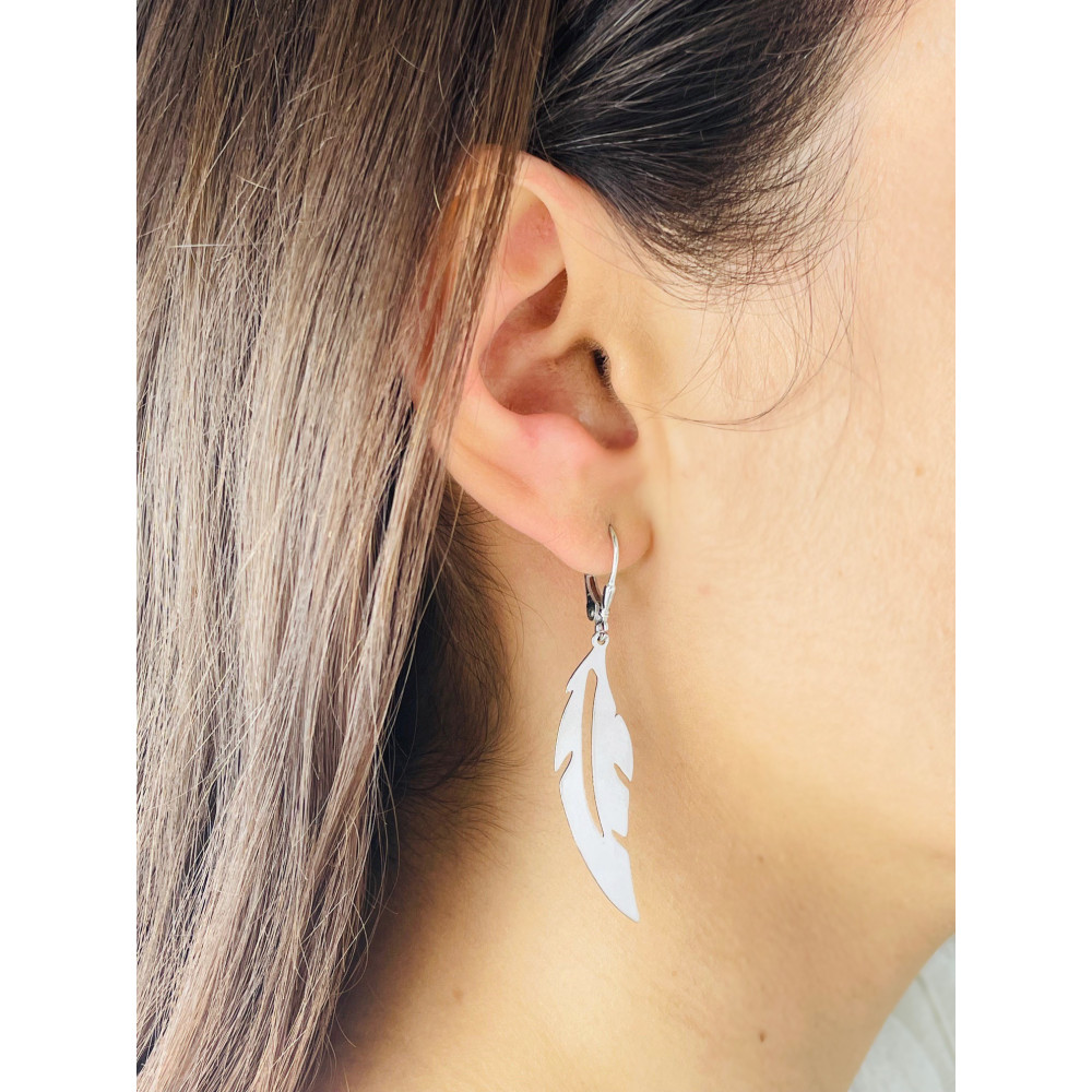 Flügel 925 Silber Ohrringe