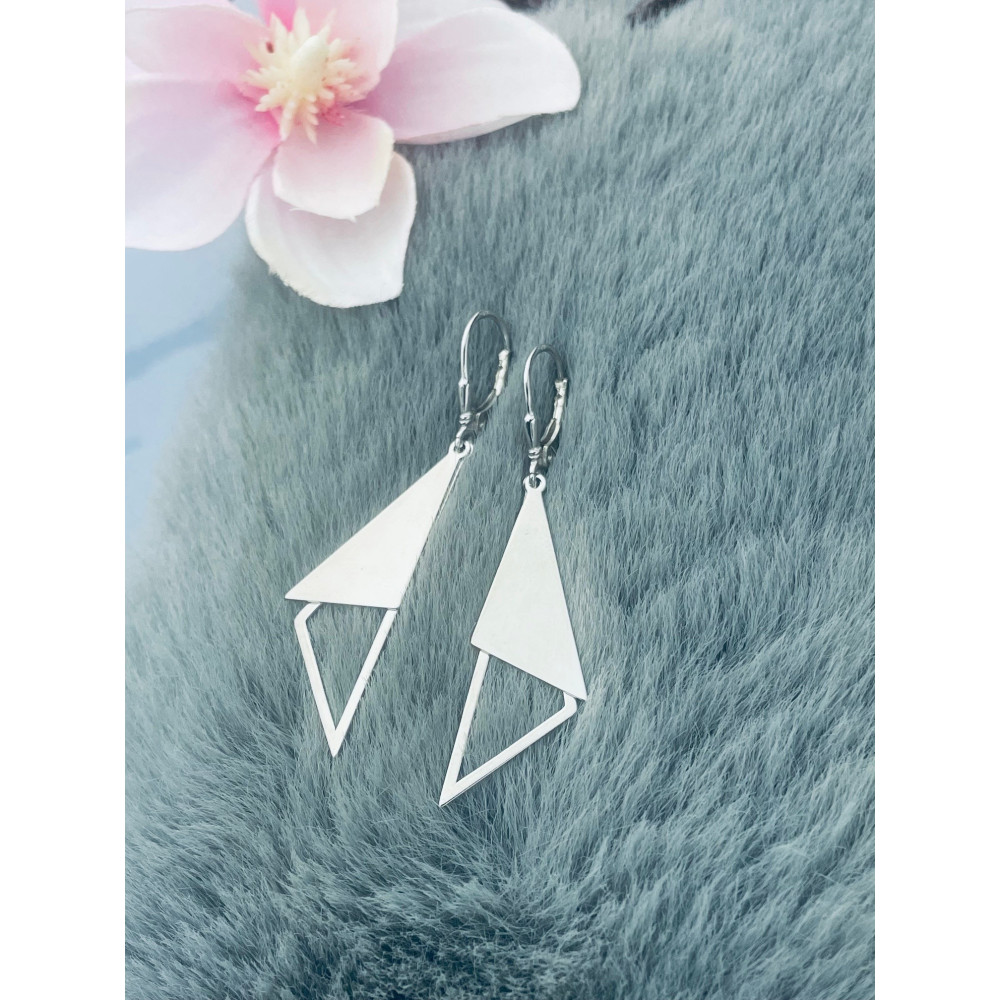Dreiecke 925 Silber Ohrringe