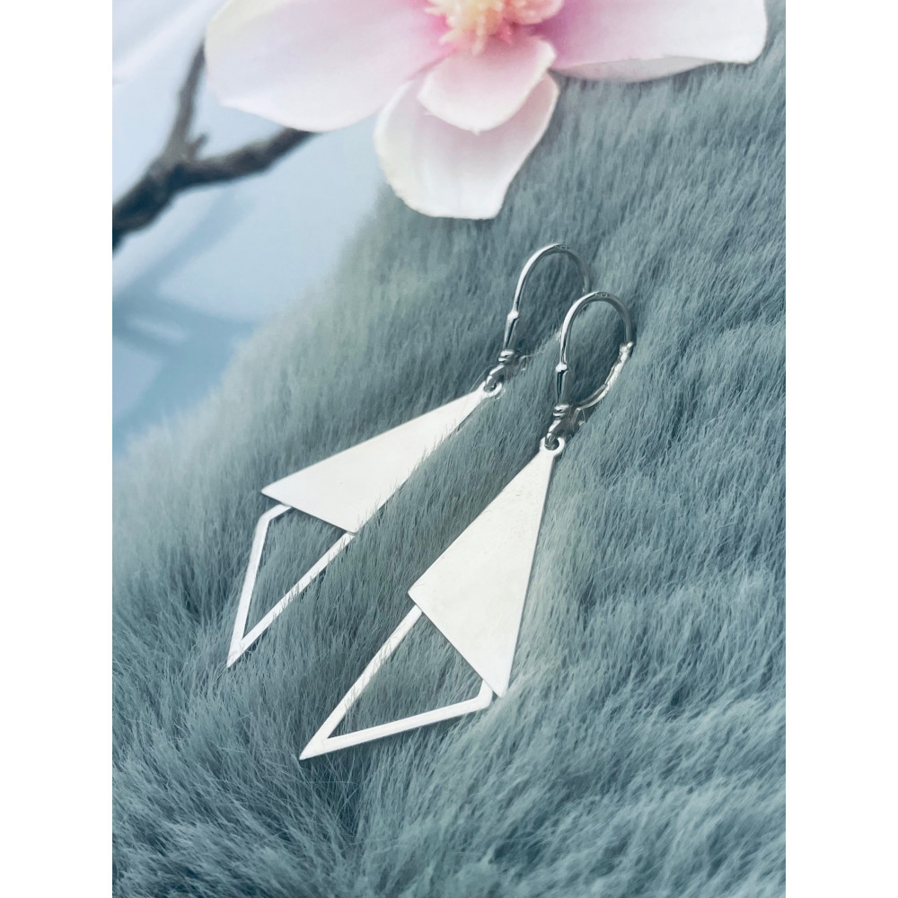 Dreiecke 925 Silber Ohrringe