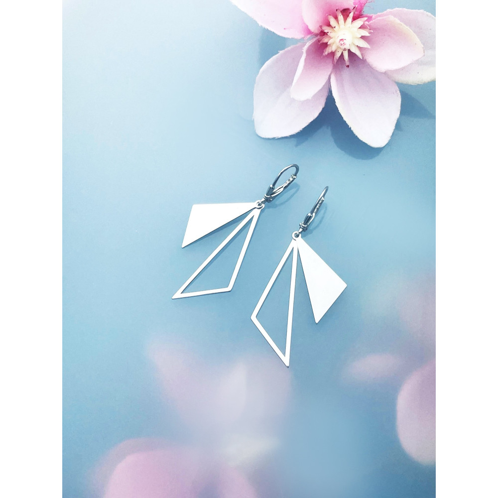 Dreiecke 925 Silber Ohrringe