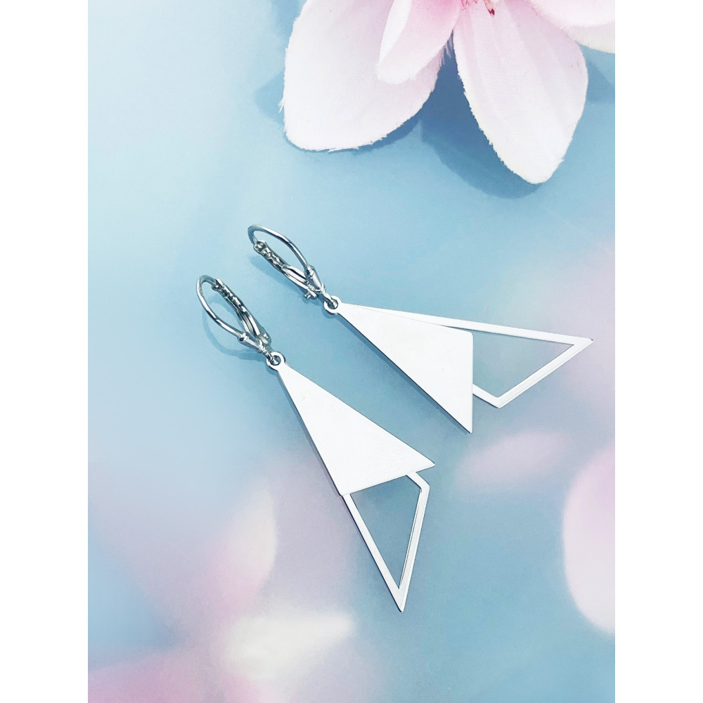 Dreiecke 925 Silber Ohrringe