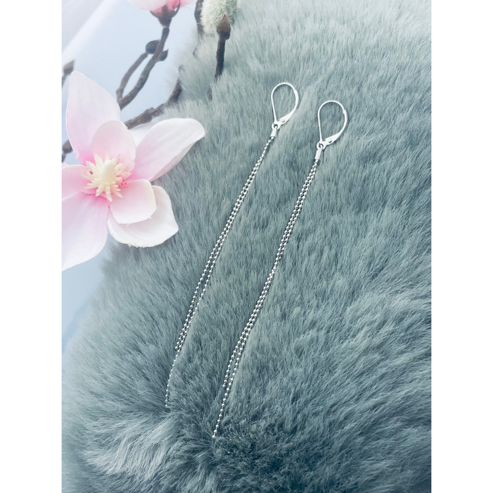 Kugel-kette 925 Silber Ohrringe