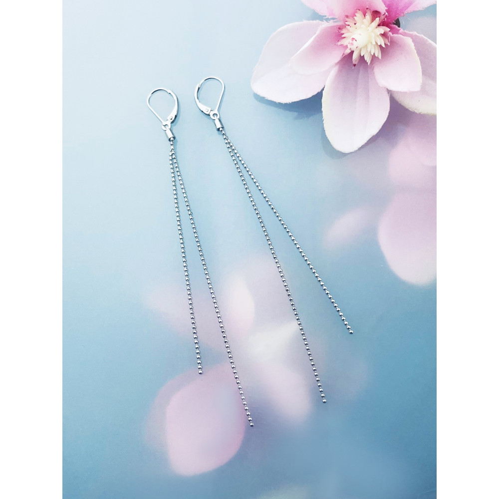 Kugel-kette 925 Silber Ohrringe