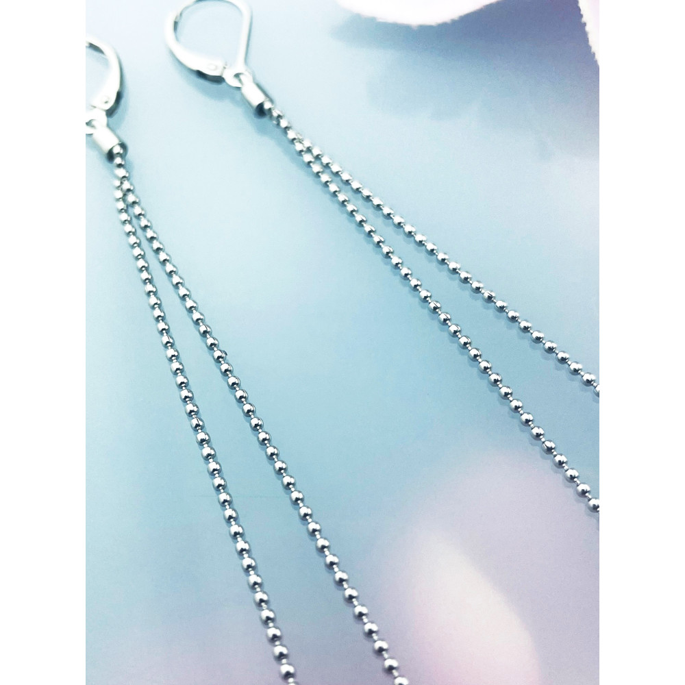 Kugel-kette 925 Silber Ohrringe