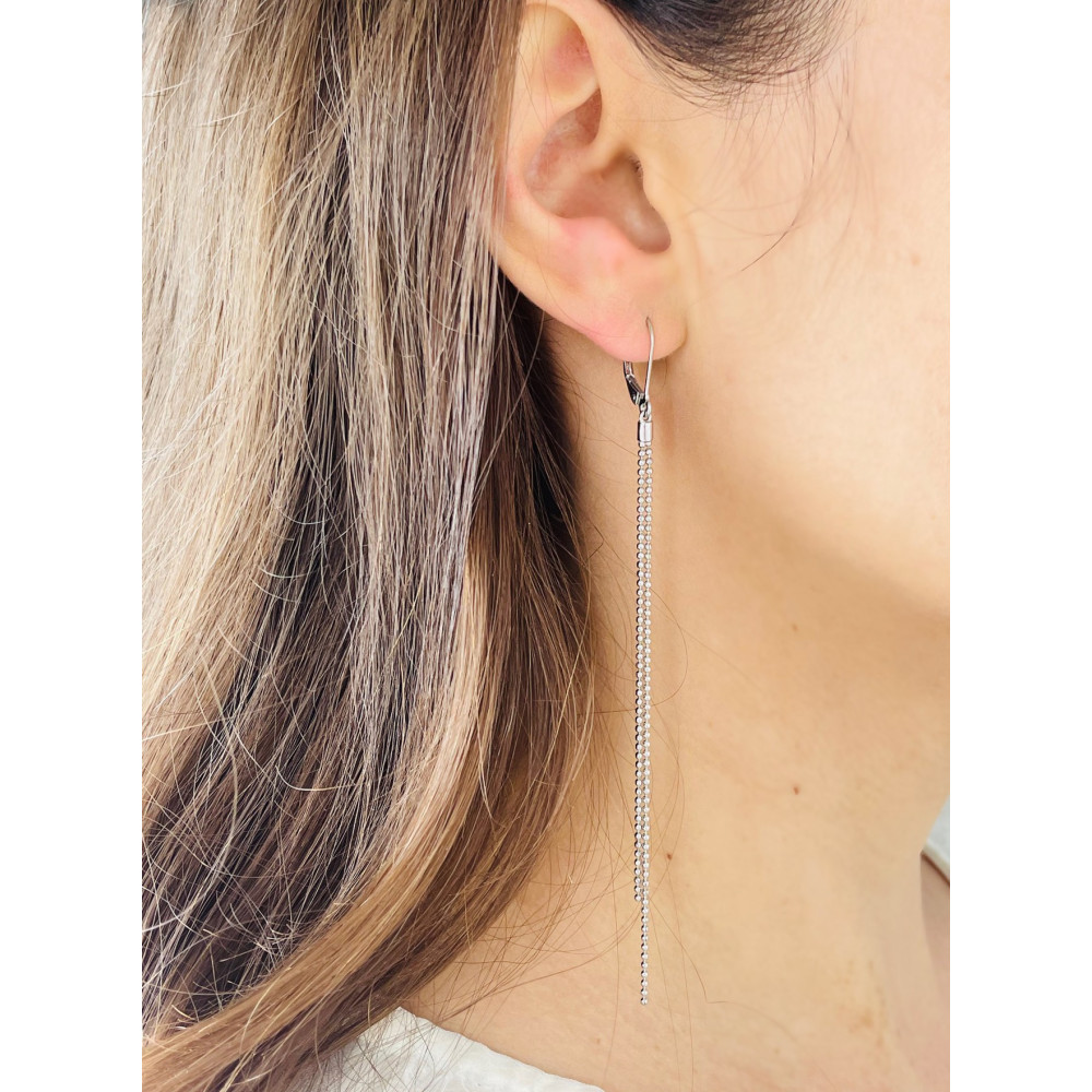 Kugel-kette 925 Silber Ohrringe