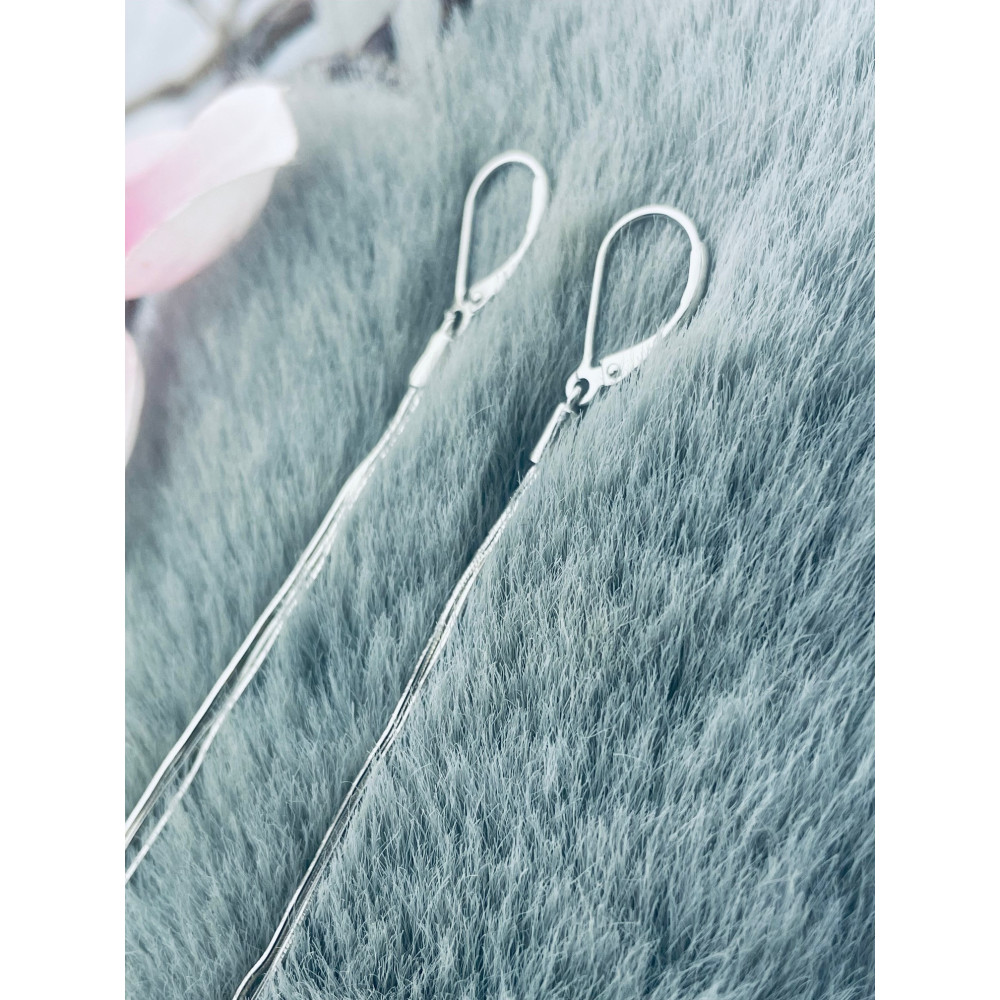 Zeile-kette 925 Silber Ohrringe