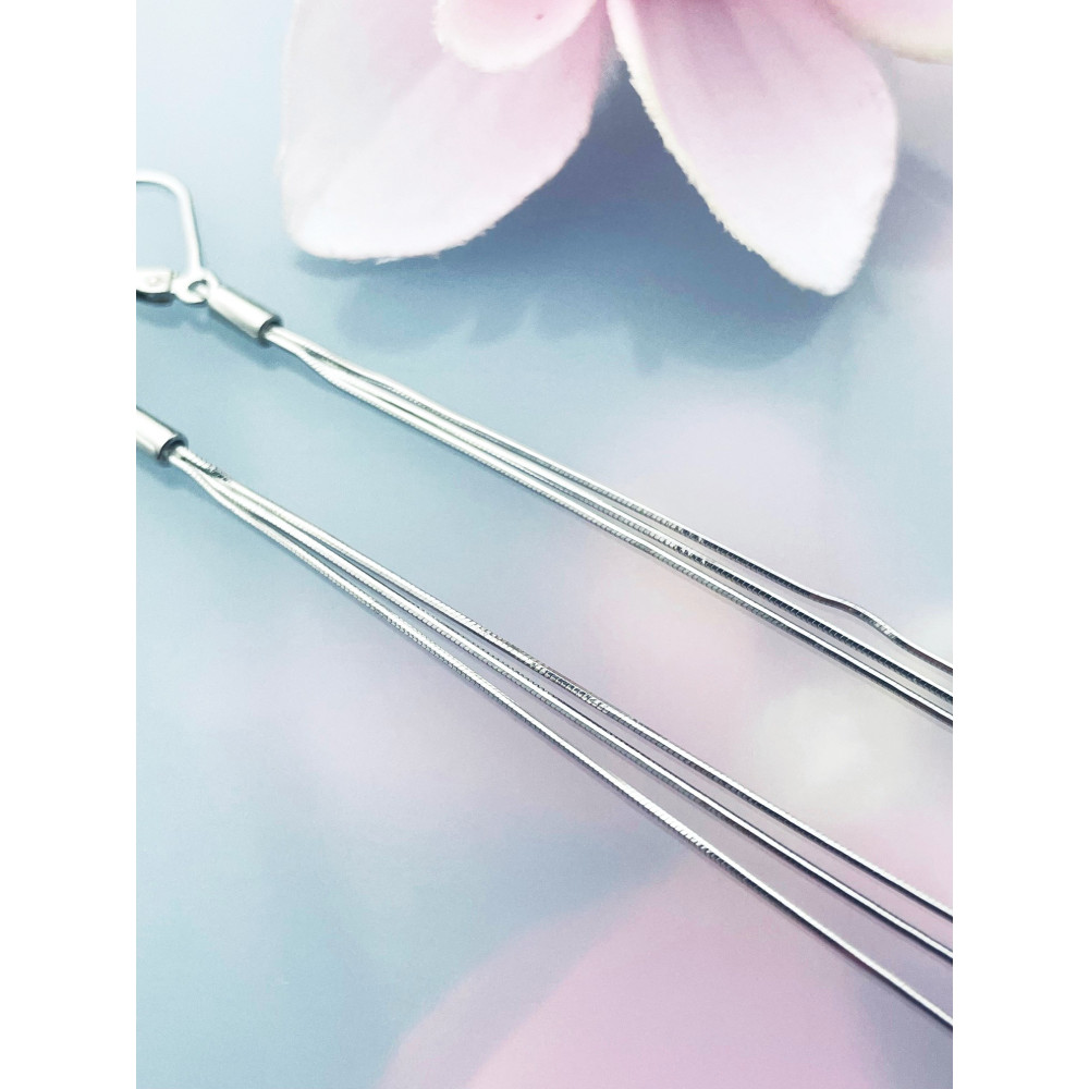 Zeile-kette 925 Silber Ohrringe