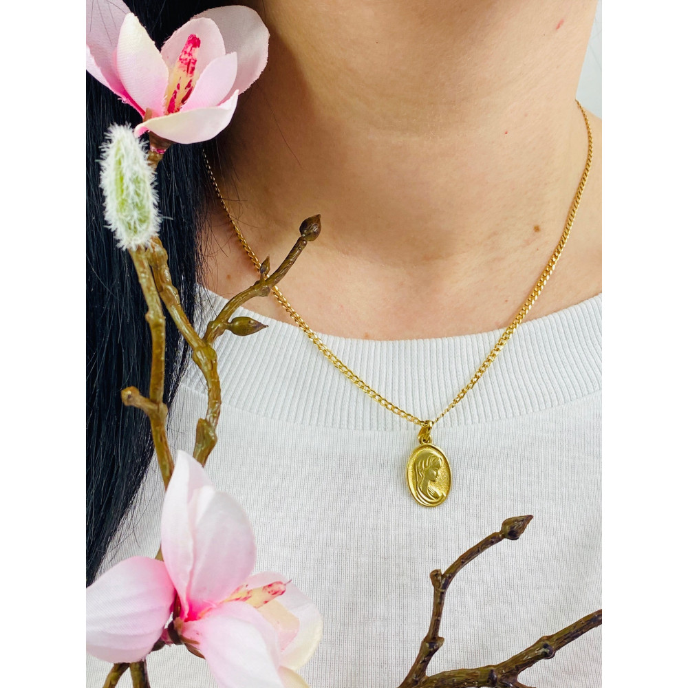 Złoty Medalik Zawieszka Matka Boska Madonna