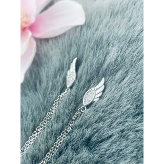 Flügel 925 Silber Ohrringe mit Zirkonia