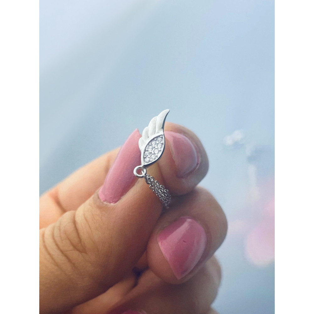 Flügel 925 Silber Ohrringe mit Zirkonia