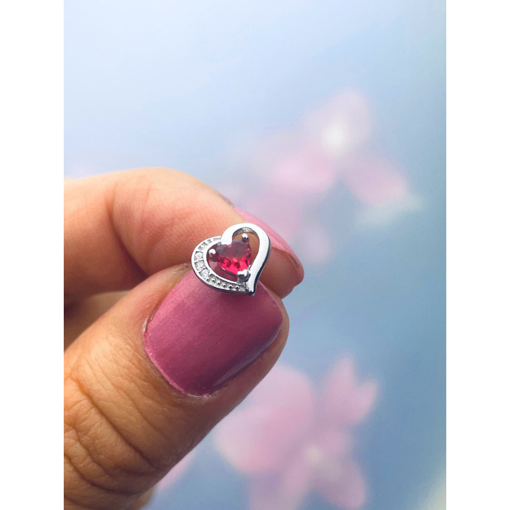 Herz 925 Silber Ohrringe mit Zirkonia