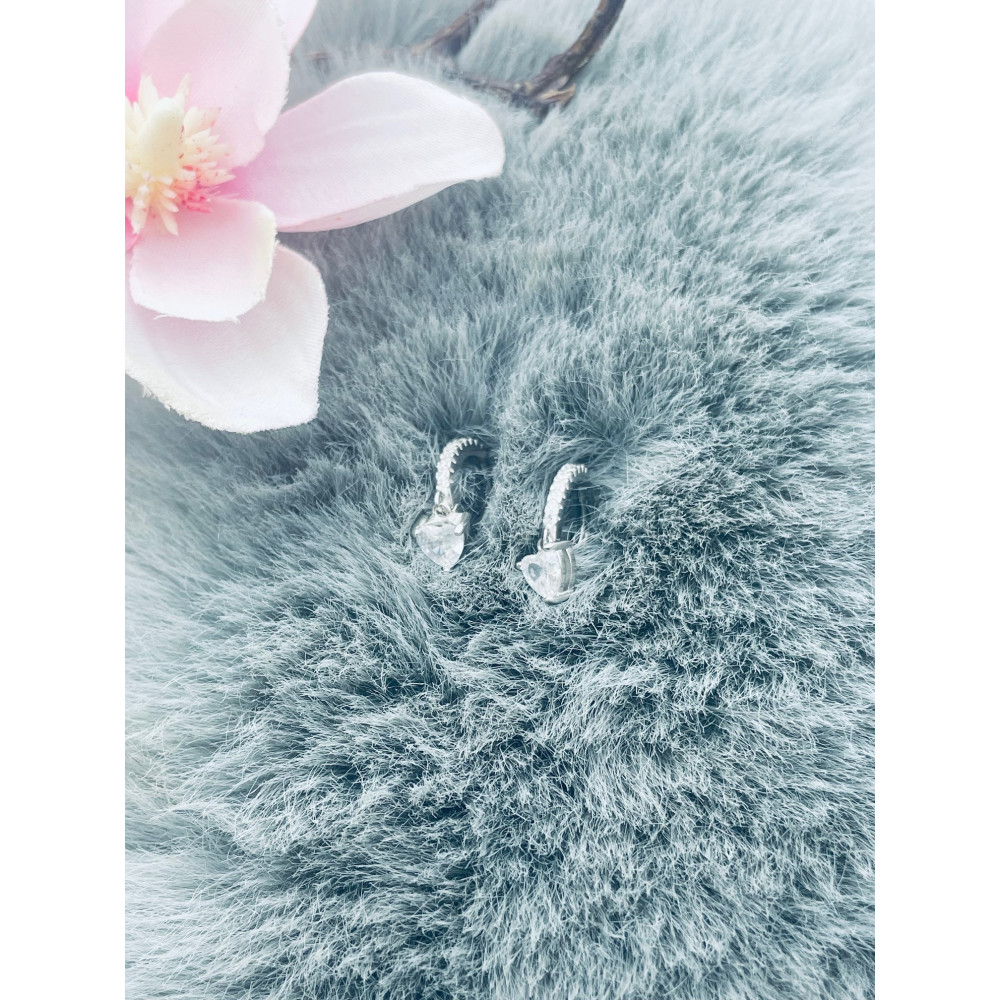 Herz 925 Silber Ohrringe mit Zirkonia