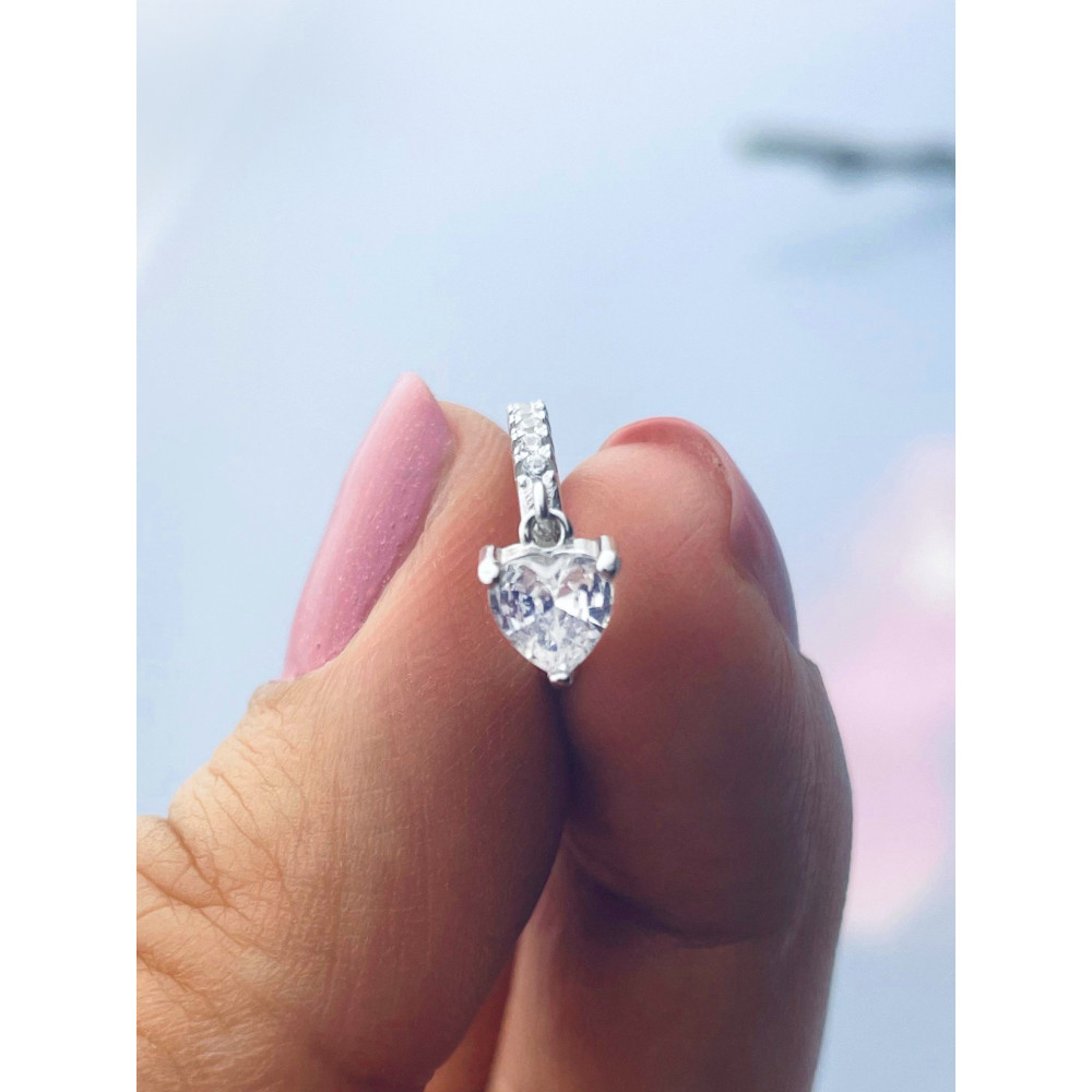 Herz 925 Silber Ohrringe mit Zirkonia