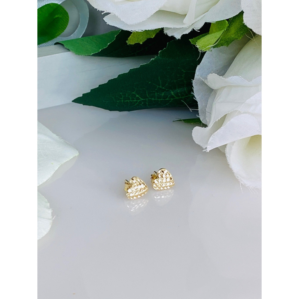 Złote kolczyki Serca