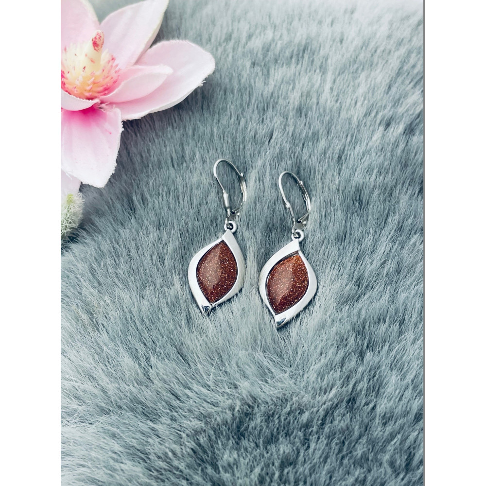 925 Silber Ohrringe mit Wüstenstreifen