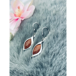 Srebrne kolczyki wiszące ogniki piasek pustyni