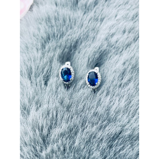 Oval 925 Silber Ohrringe mit Zirkonia