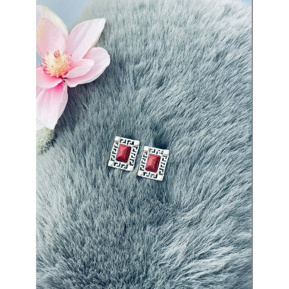 925 Silber Ohrringe mit Korallenstein