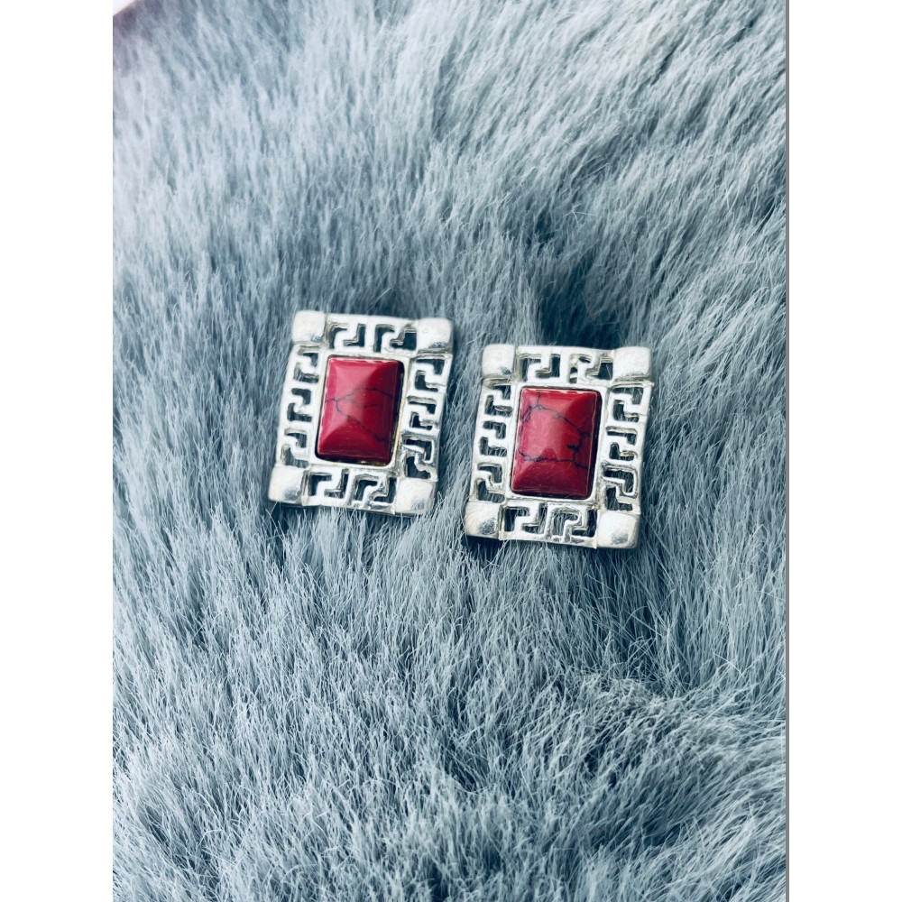 925 Silber Ohrringe mit Korallenstein