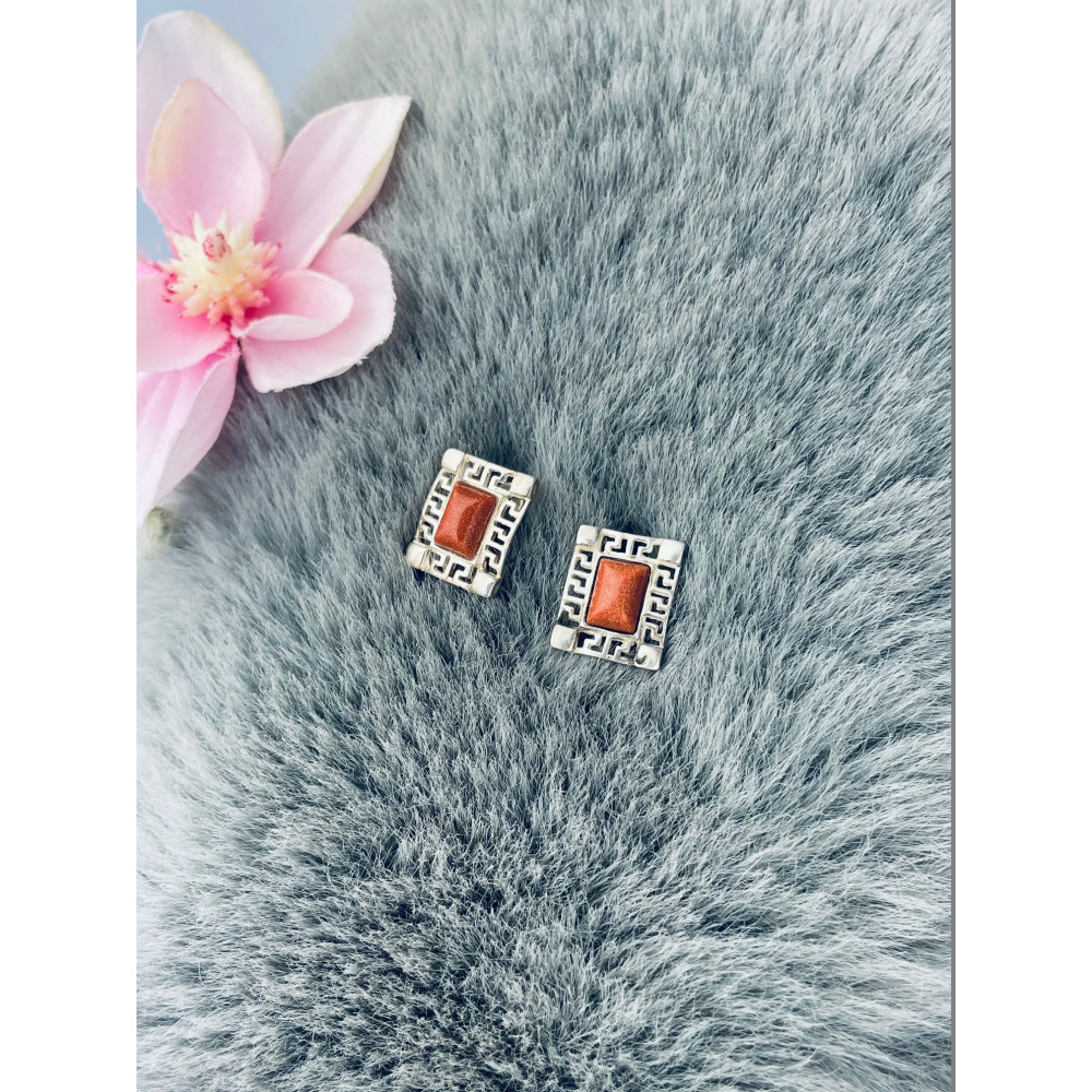 925 Silber Ohrringe mit Wüstenstreifen