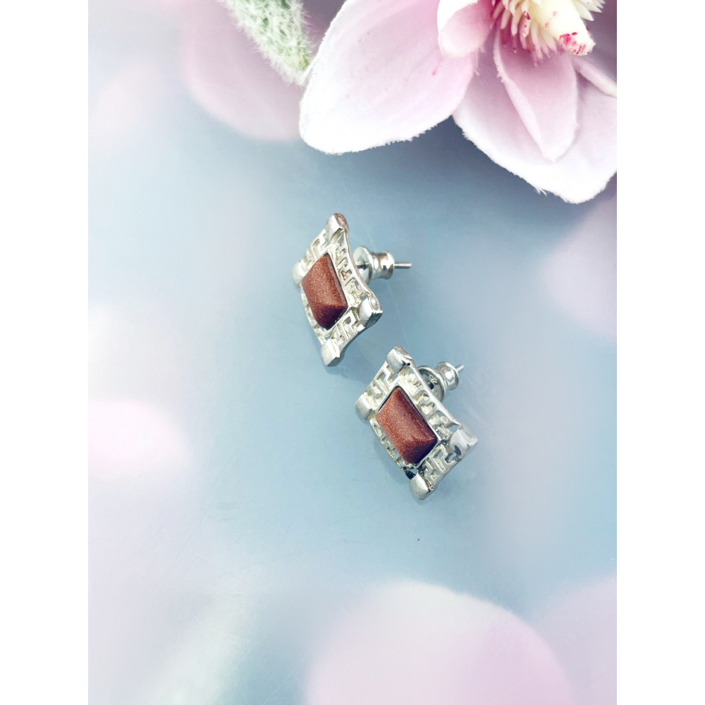 925 Silber Ohrringe mit Wüstenstreifen