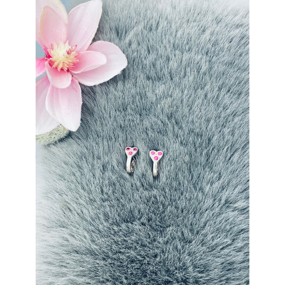 Herz 925 Silber Ohrringe mit Zirkonia