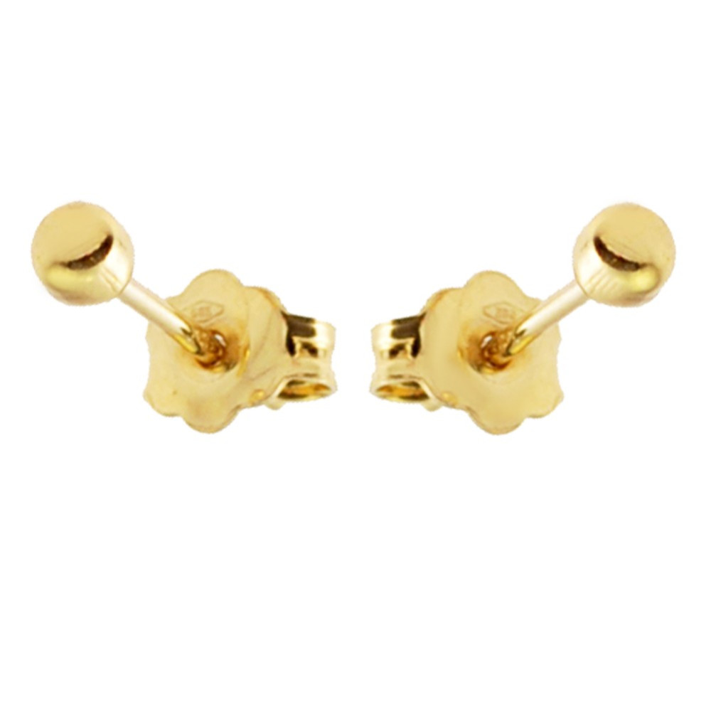 Złote kolczyki kuleczki na sztyfcie
