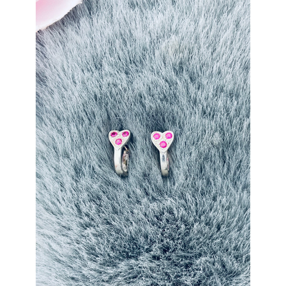 Herz 925 Silber Ohrringe mit Zirkonia