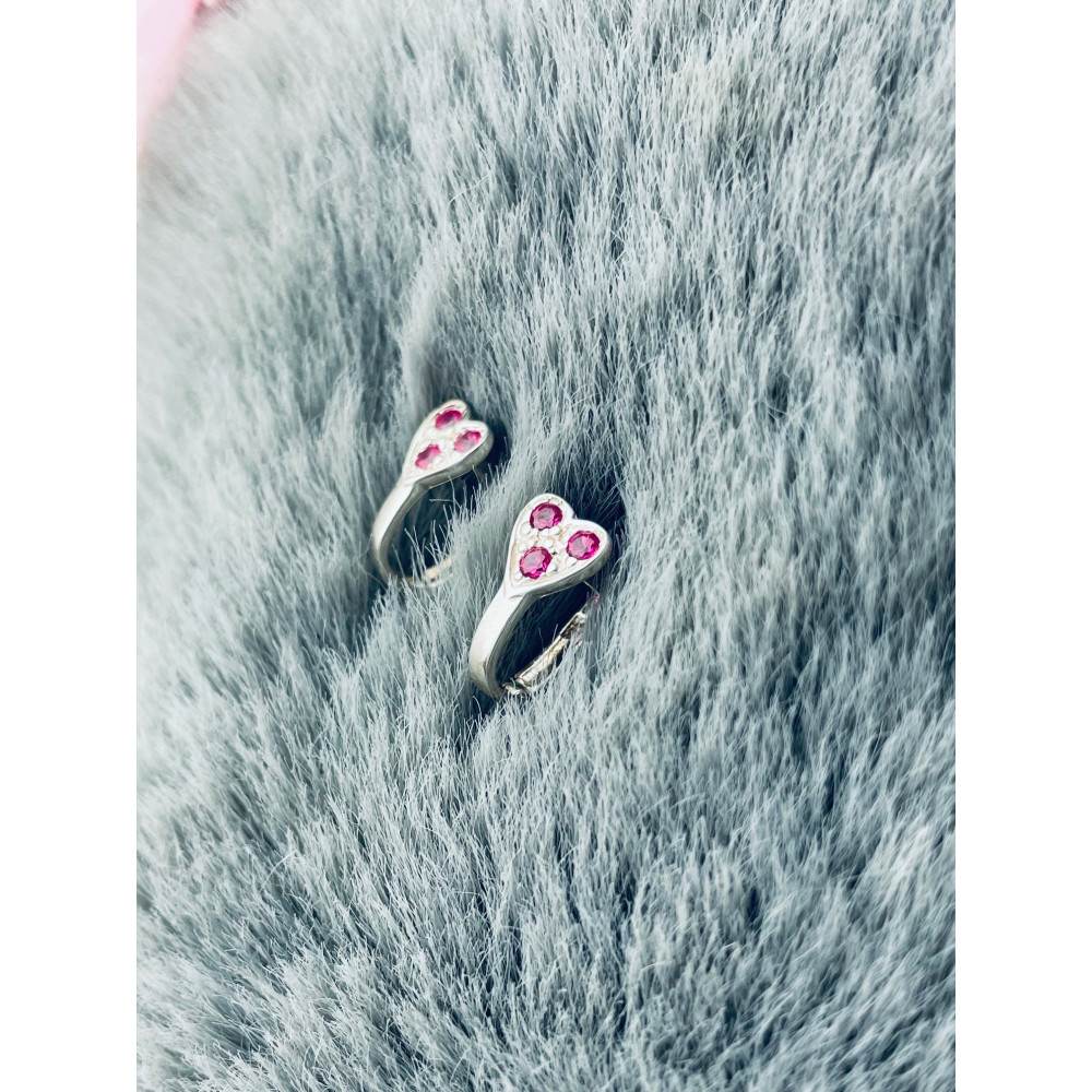 Herz 925 Silber Ohrringe mit Zirkonia