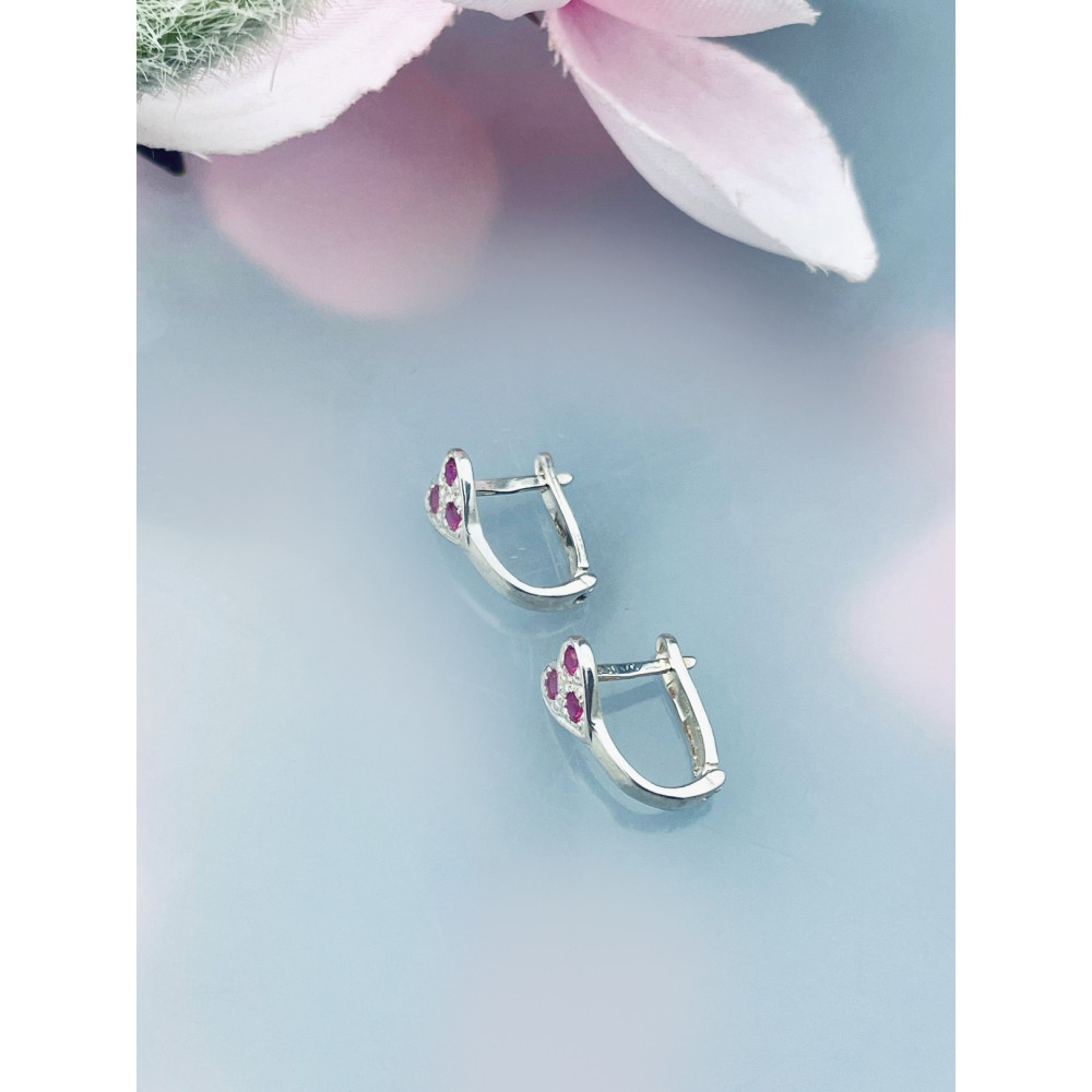 Herz 925 Silber Ohrringe mit Zirkonia