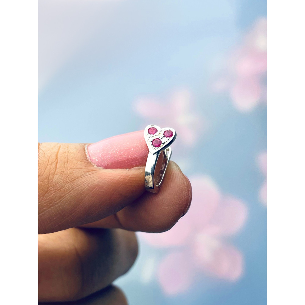 Herz 925 Silber Ohrringe mit Zirkonia