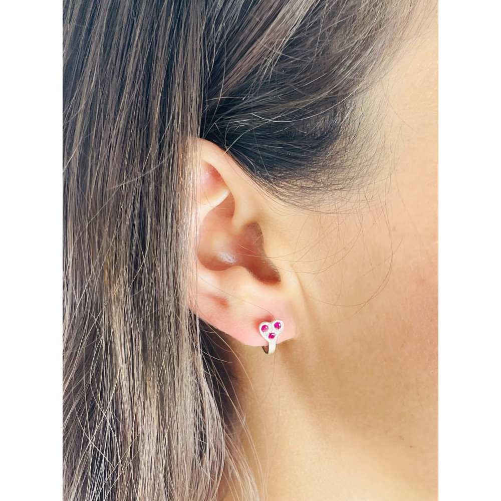 Herz 925 Silber Ohrringe mit Zirkonia